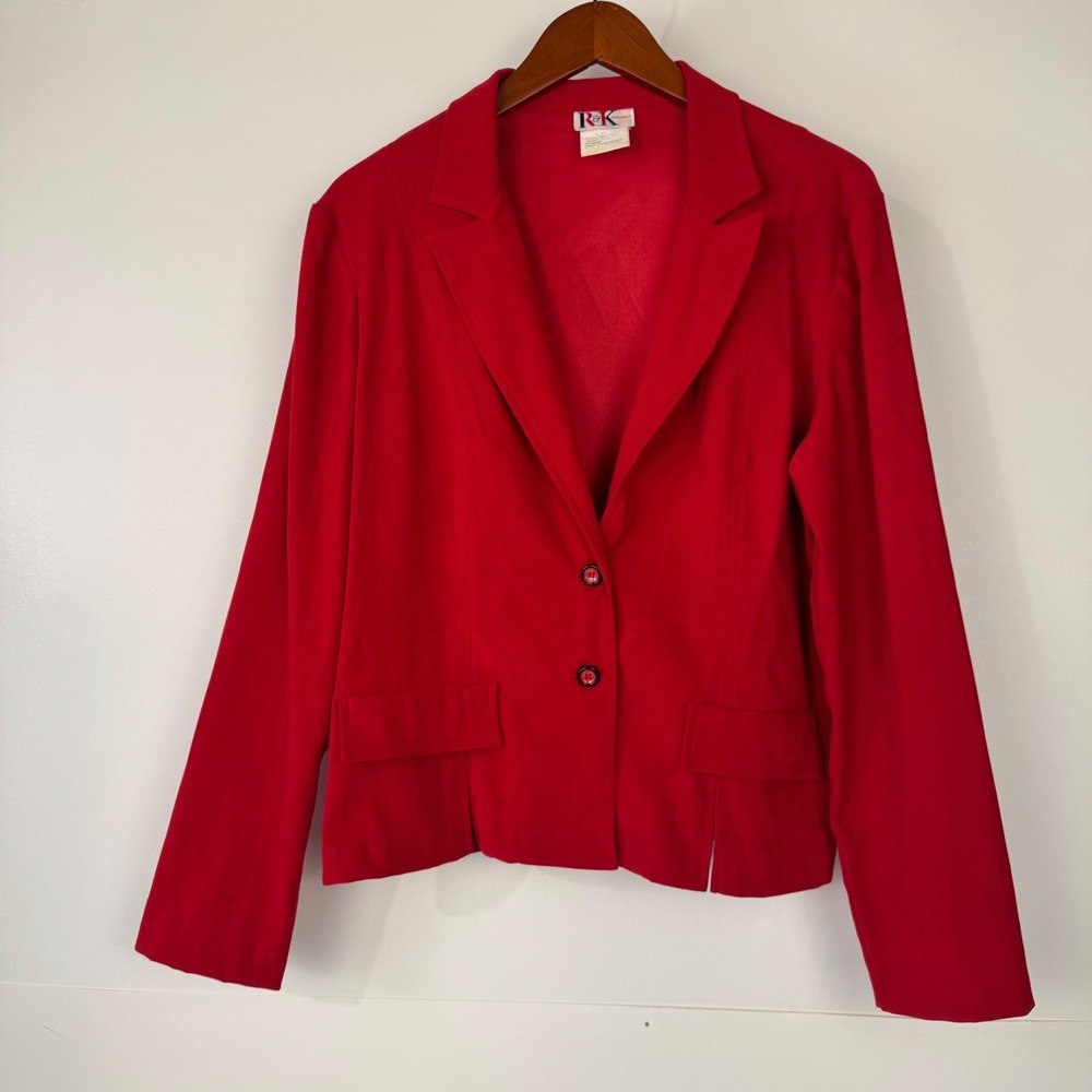 Vintage R&K Originals Blazer Women 12 Red Professional Career Office Jacket